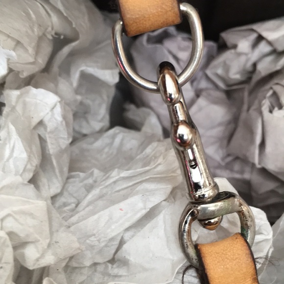 Coach Signature Slouchy Tote Signature Logo Canvas & Leather Khaki Bag purse - Picture 3 of 13